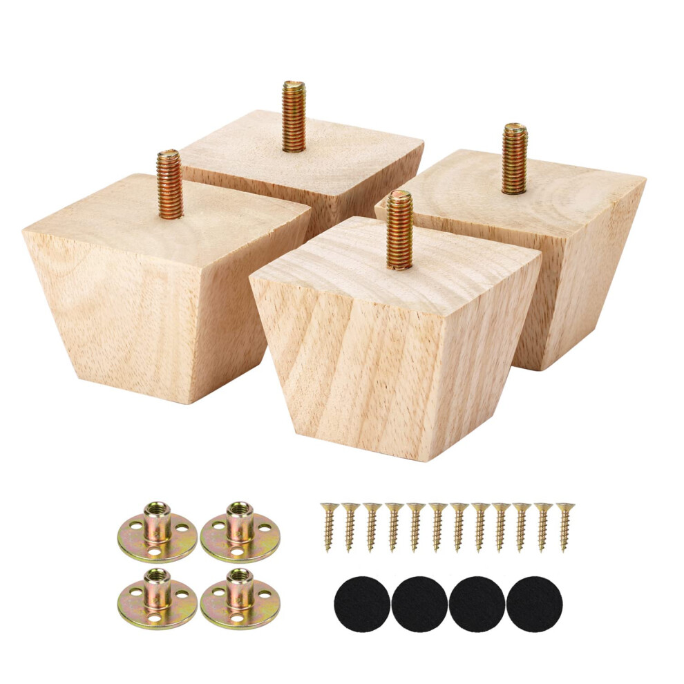 Maricome 2 Inch Unfinished Wood Furniture Legs Replacement Cabinet Couch Sofa Legs Feet Set Of 4 711469053536