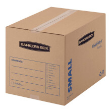 Cajas de mudanza b   sicas Bankers Box SmoothMove, tama   o peque   o, 16 x 12 x 12 pulgadas, paquete de 15 (7713802), color marr   n