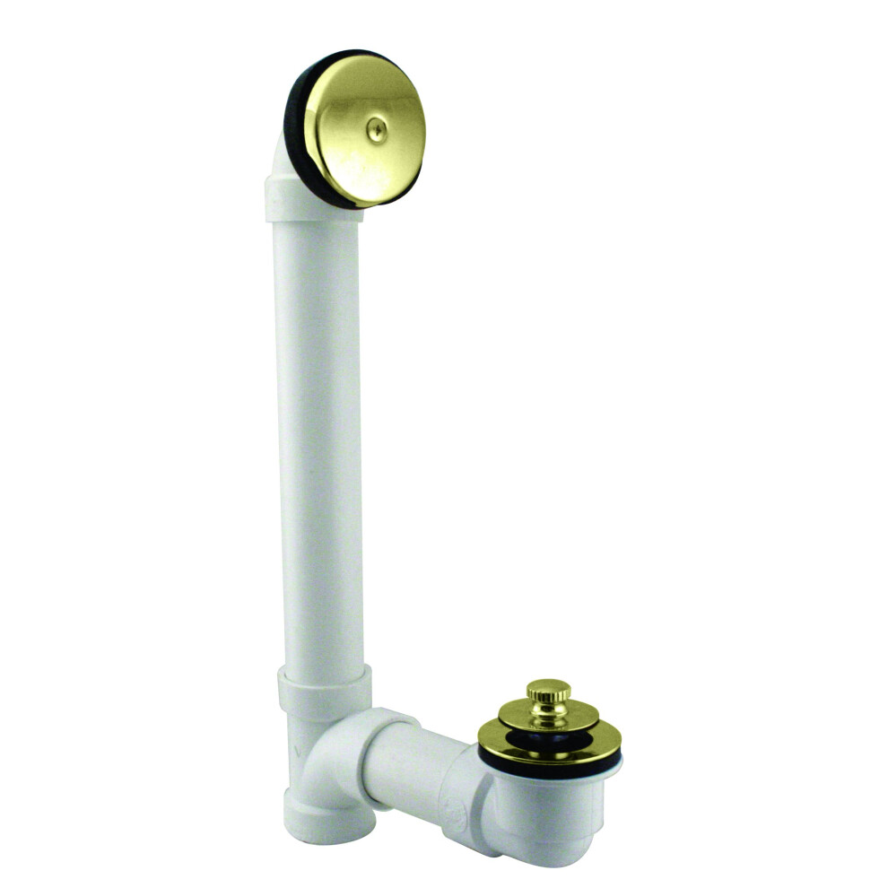 Westbrass Pull & Drain Sch. 40 Pvc Bath Waste With One-Hole Top Elbow Polished Brass D49721-03 747028032377