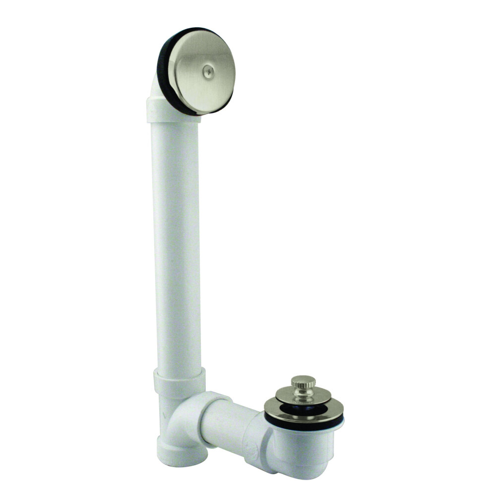 Westbrass Pull & Drain Sch. 40 Pvc Bath Waste With One-Hole Top Elbow Stainless Steel D49721-20 747028032605