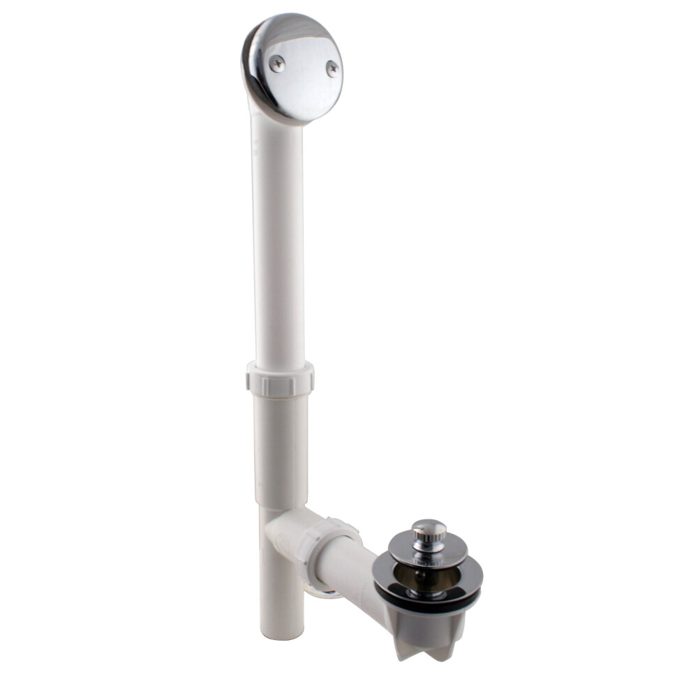 Westbrass Y594244cp White Tubular Twist & Close Bath Waste And Overflow Assembly Polished Chrome 747028544429