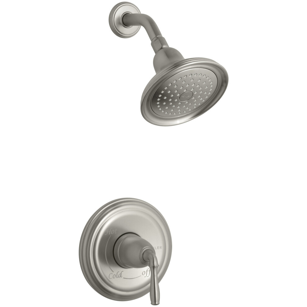 Kohler Ts396-4-Bn Devonshire Rite-Temp Shower Valve Trim With Lever Handle And 2.5 Gpm Showerhead 885612360687