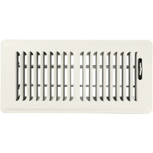 Shoemaker Manufacturing Warm White 4x10 Premium Floor Register All Steel Heavy Duty Vent Cover