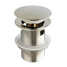 Kingston Brass VTDESHOEPN Trimscape Toe-Touch Tub Overflow 1-1/2"""" Threaded Drain Polished Nickel
