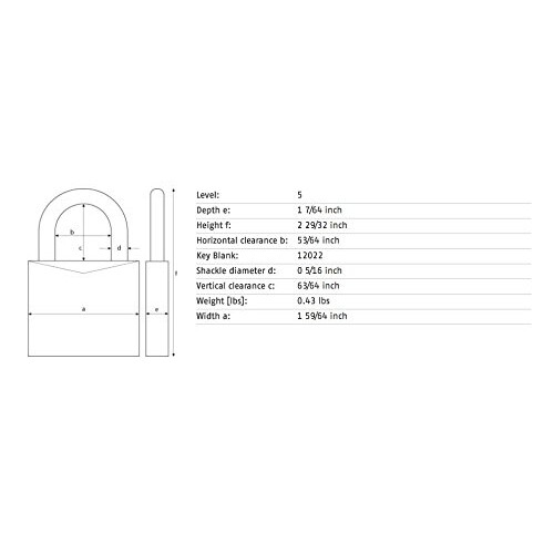 Abus ABUS 70IB/45 KD Solid mässing Weatherproof Padlock Keyed Different med rostfritt stål Shackle Blue 1