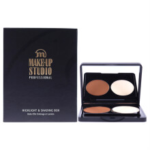 Caixa de sombreamento e destaque - Branco marrom neutro por est   dio de maquiagem para mulheres - 2 x 0,11 oz marcador