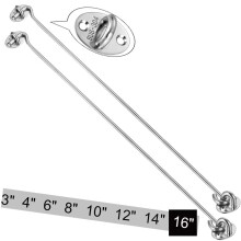 Cabin Hook?2PCS?SUS 304 Stainless Steel Eye Shed Gate Door Latch Silent Holder Window Brace (16 INCH)