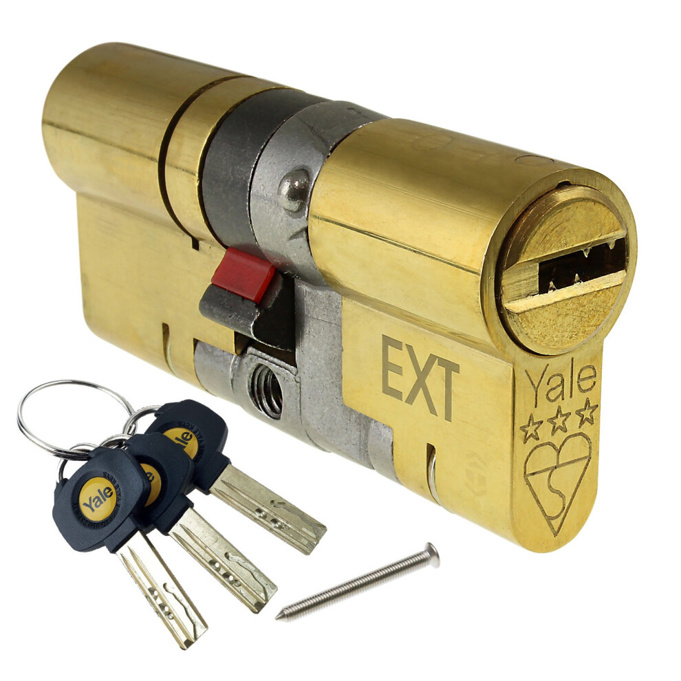 Yale B-Ys3-3535Nt Anti-Snap 3 Star Euro Thumbturn Cylinder High Security 35:35 (70Mm) Nickel Finish