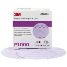 3M - 30369-4PK Hookit Purple Finishing Film Abrasive Disc 260L 30369 3 in P1000 50 discs per carton