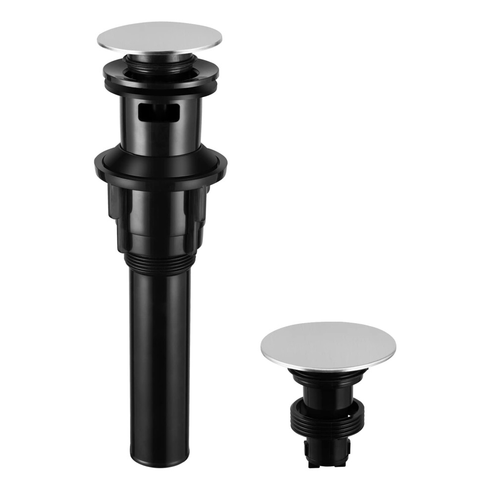Parlos Pop Up Drain Stopper With Overflow For Bathroom Sink Faucet Vessel Vanity Brushed Nickel 20714 742271684953