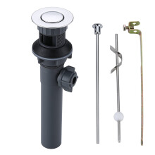 WOWOW Pop Up Drain Assembly with Lift Rod and Overflow Drain Stopper Assembly for Bathroom Faucet Chrome