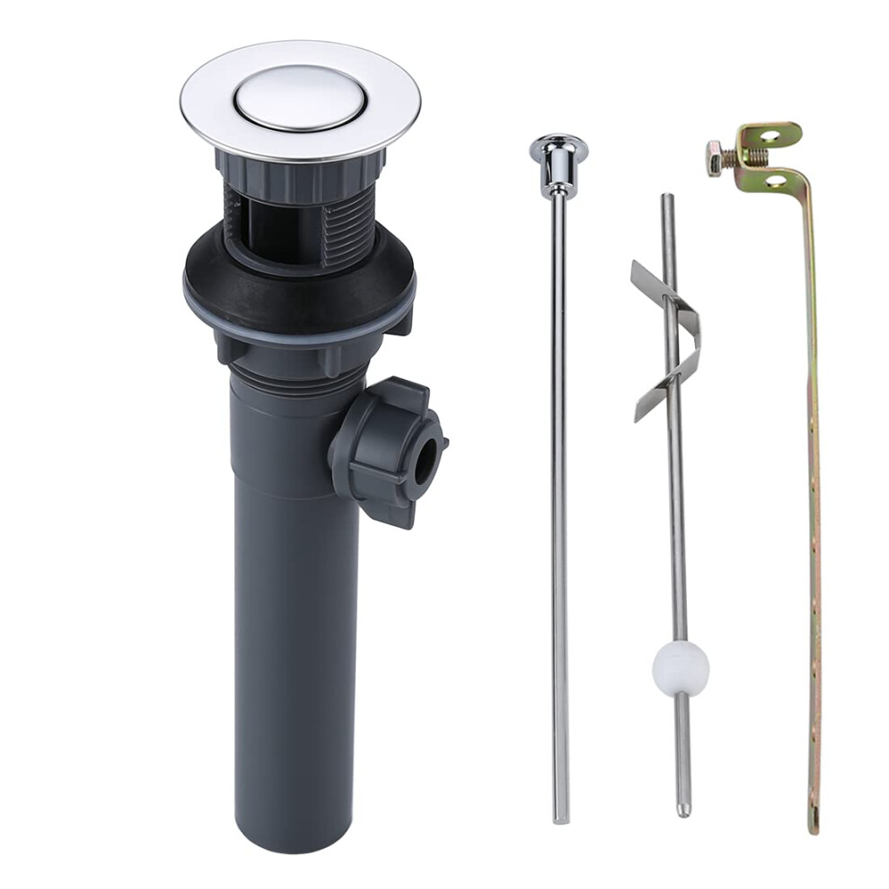 Wowow Pop Up Drain Assembly With Lift Rod And Overflow Drain Stopper Assembly For Bathroom Faucet Chrome 663250026970