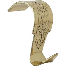 Set of 6 Solid Brass Moulding Picture Hooks Hangers Heavy Duty Rail Hanging Hook Polished Lacquered Finish