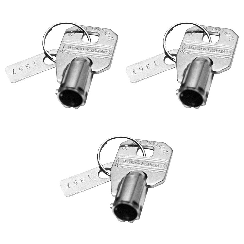 Seco-Larm Ss-090Kn-1 Pack Of 3 Enforcer Extra Keys For Tubular Key Lock Series Ss-090 And Ss-095 Switches 785249840128