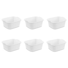 Sterilit 18 Qt Dishpan Bin Ideel til bl?dg?ring og reng?ring af beskidte retter i k?kkenvasken Hvid 6-pack