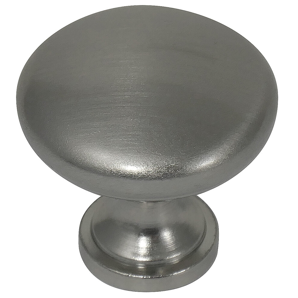 Laurey 54628 Danica Steel Round Mushroom Shaped Cabinet Hardware Knob - 1.38 Inch - 35Mm -Brushed Satin Nickel 722233546284