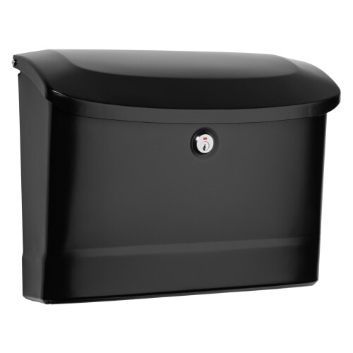 Architectural Mailboxes Princeton Galvanized Steel Locking Wall Mount Mailbox 2572B-10 Black Medium Capacity