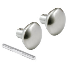 Prime-Line E 2498 Solid Brass Vintage Door Knob Spindle Set  2-1/4 In. Outside Diameter  Satin Nickel (Single Pack)