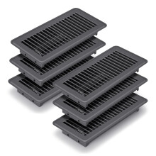 FanGoFast 4"""" x 10"""" (kanavan aukon koko) Lattiarekisteri Tummanharmaa 6 Pack Premium Steel Easy Adjust Lattian tuuletusaukon kansi kotiin