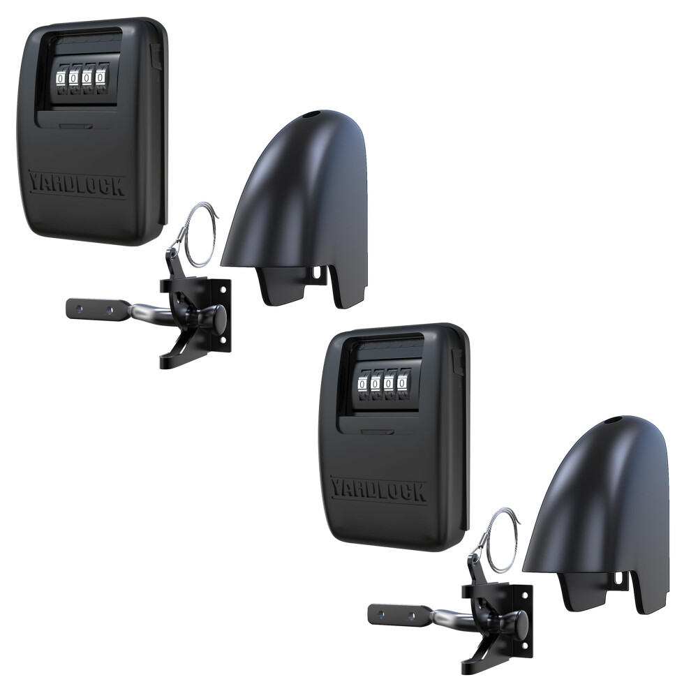 Keyless Gate Lock - Secure Fence Lock And Latch - 2-Way Access - Strong Durable System (Xlb - Black Heavy Duty - 2-Pack) 628451768418