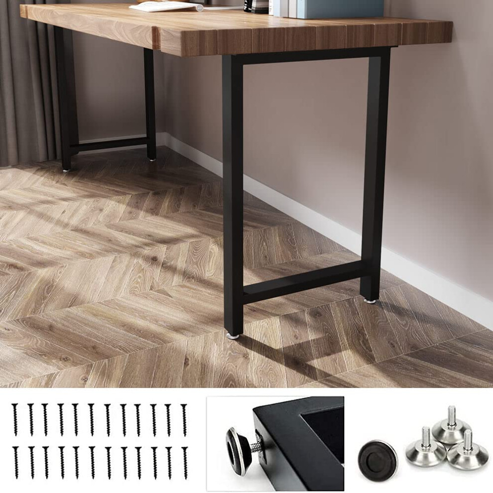 Pieds de table industriels noirs HOMEKAYT, pieds de meubles robustes pour table basse ou ordinateur, 28 pouces (noir)