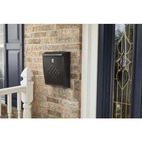 Architectural Mailboxes Bordeaux Galvanized Steel Locking Wall Mount Mailbox 2697RZ-10 Rubbed Bronze Medium Capacity 1
