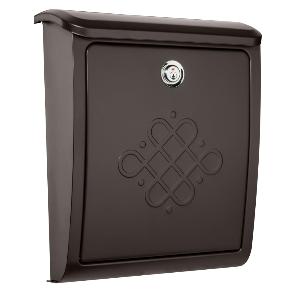 Architectural Mailboxes Bordeaux Galvanized Steel Locking Wall Mount Mailbox 2697Rz-10 Rubbed Bronze Medium Capacity 832794006810