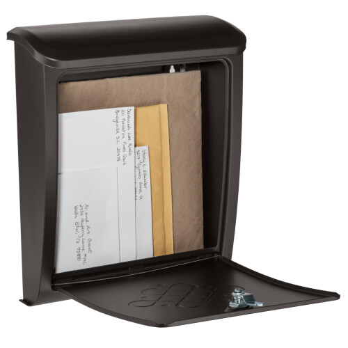 Architectural Mailboxes Bordeaux Galvanized Steel Locking Wall Mount Mailbox 2697RZ-10 Rubbed Bronze Medium Capacity 2