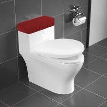 AZHCHKE Housse de protection pour abattant de toilette, extensible, lavable, en    lasthanne, avec    lastique en bas, bordeaux