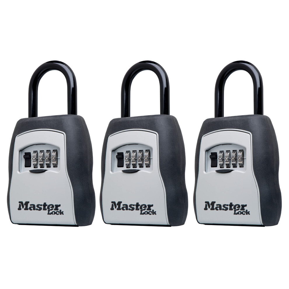 Master Lock Key Lock Box  Outdoor Lock Box for House Keys  Key Safe with Combination Lock  5 Key Capacity  3 Pack  5400EC3