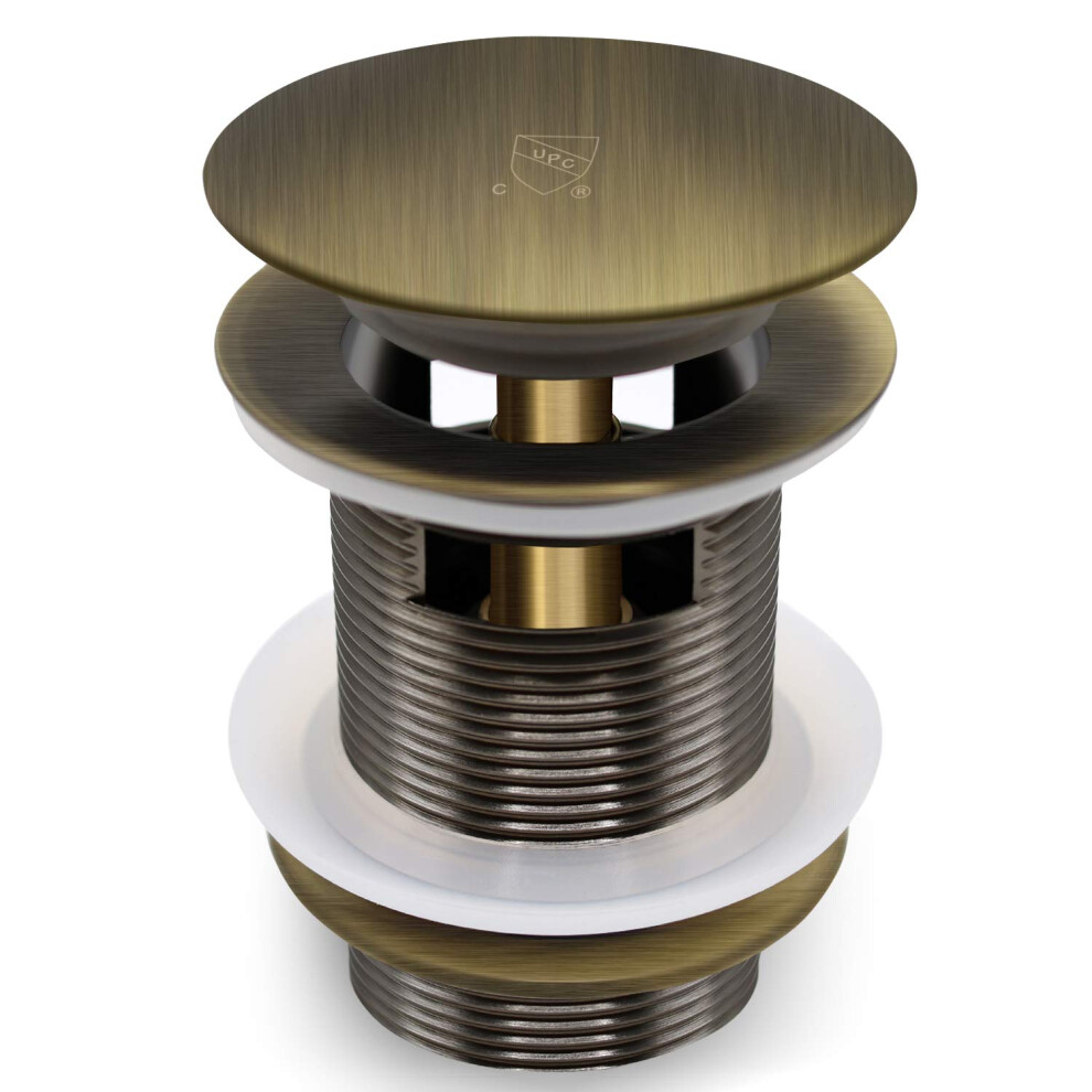 Ferdy Pop-Up Drain For Freestanding Bathtub Brushed Bronze Finish Cupc Certification Freestanding Bathtub Drain Stopper 791564630979