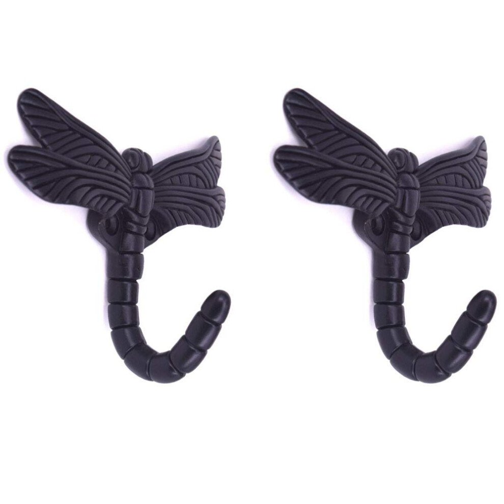 Geenite Lot de 2 patères décoratives en forme de libellule pour vêtements, porte-manteau mural, pour sac à main, clés, serviettes, peignoirs (noi