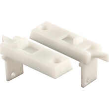 Prime-Line F 2642 Par, Peças de Substituição de Vinil com Molas, 1-11/16 in. Centro do Buraco, Latch de Plástico Branco