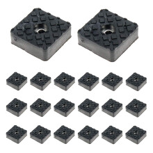 Rannb Gummiftter 30mm x 30mm Fyrkantig form Svart Halkskyddad gummimbler Golvkuddar fr stolbensftter Trgolv -Pack om 20