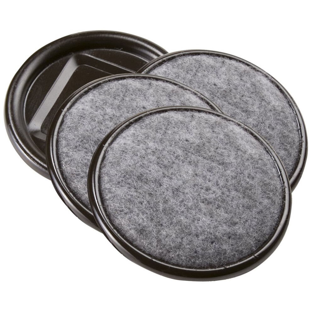Softtouch 2 1/2 Round Reusable Carpet Bottom Furniture Caster Cups To Protect Hardwood Tile Or Laminate Floors Brown (4 Pack) 074523029121