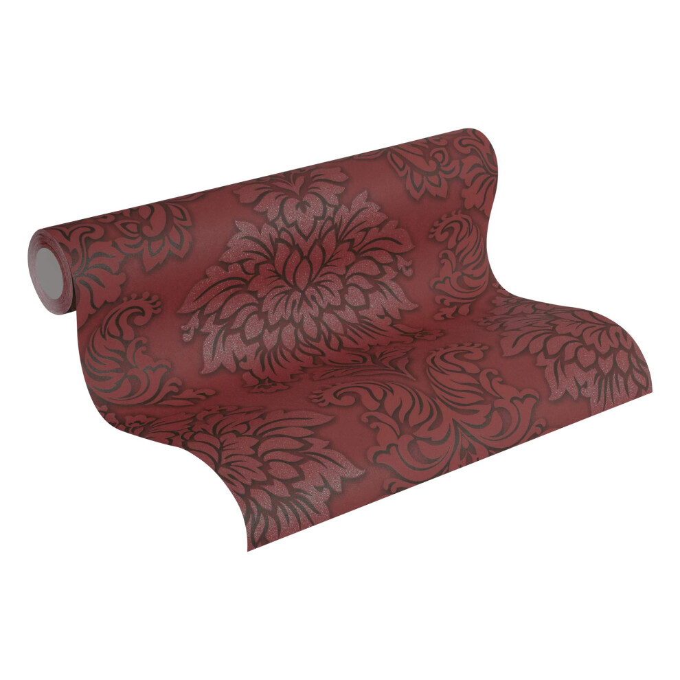 Livingwalls 368983 Non-Woven Metropolitan Stories Wallpaper Lizzy London Baroque Ornaments Metallic Red Black 10.05 M X 0.53 M 4051315405802