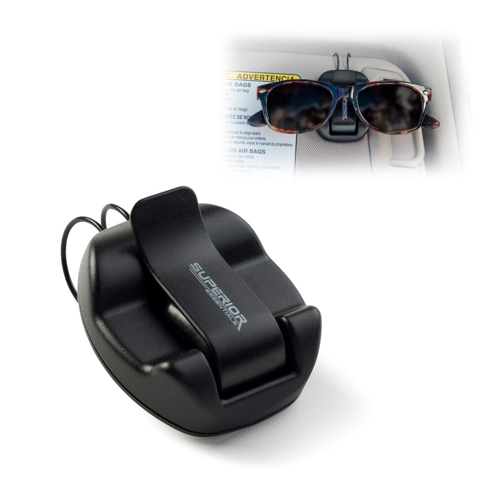 Superior Essentials Sunglasses Holder For Sun Visor/Air Vent - Conveniently Holds Sunglasses - Easy One Handed Operation (1 Pack) 700381988118