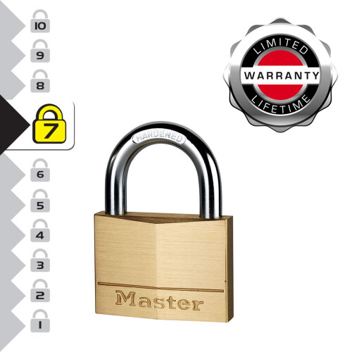 Master Lock Massive Messingketten - MASTER LOCK - 70 mm - Bügel 36 mm - 2 Schlüssel enthalten 2