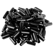 50pcs Protektorw gwintu srubowego 1/8 cala gumowa okragle pokrywa oslony koncowej elastyczna rurka koncwka rurki o dlugosci 15 mm (czarna sredn