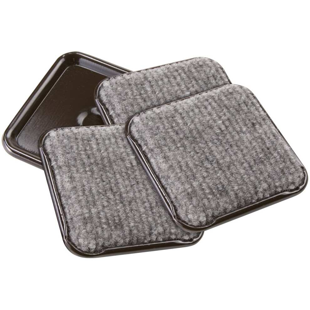 Softtouch 2 1/2 Square Reusable Carpet Bottom Furniture Caster Cups To Protect Hardwood Tile Or Laminate Floors Brown/Gray (4 Pack) 074523029190