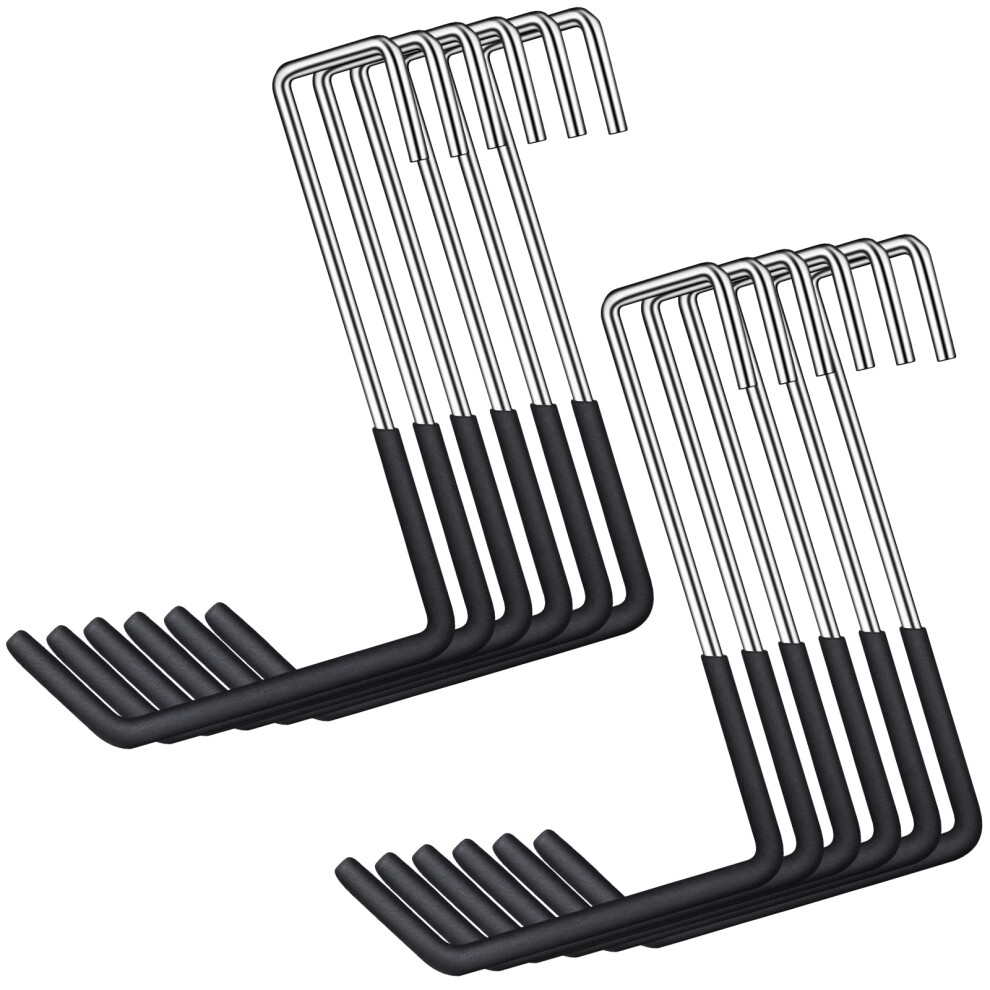 Lot de 12 crochets robustes pour chevrons, grands crochets en S recouverts de vinyle pour suspendre des échelles, des cintres à vélo, des organis