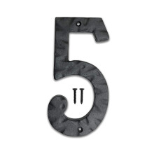 Nombres de maisons Nach pour les numeros d'adresse noire de 8 pouces de 8 pouces pour la maison - Numero 5 - Nombres rustiques pour l'exterieur a