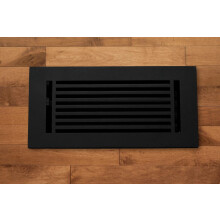 Madelyn Carter 4 x 12 Couvre-vent linaire en aluminium coul avec amortisseur - noir (global: 5,75 x 13,75) | Registre d'tage - Registre des murs