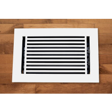 Madelyn Carter 4 x 12 Couvre-vent linaire en aluminium coul avec amortisseur - blanc (global: 5,75 x 13,75) | Registre d'tage - Registre des murs