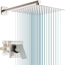 POP SANITARYWARE zuhanycsaptelep szett szlcsiszolt nikkel frdoszobai csapadk 10 hvelykes zuhanyfej rendszer, egy fogantys zuhanyszeglykszlet s