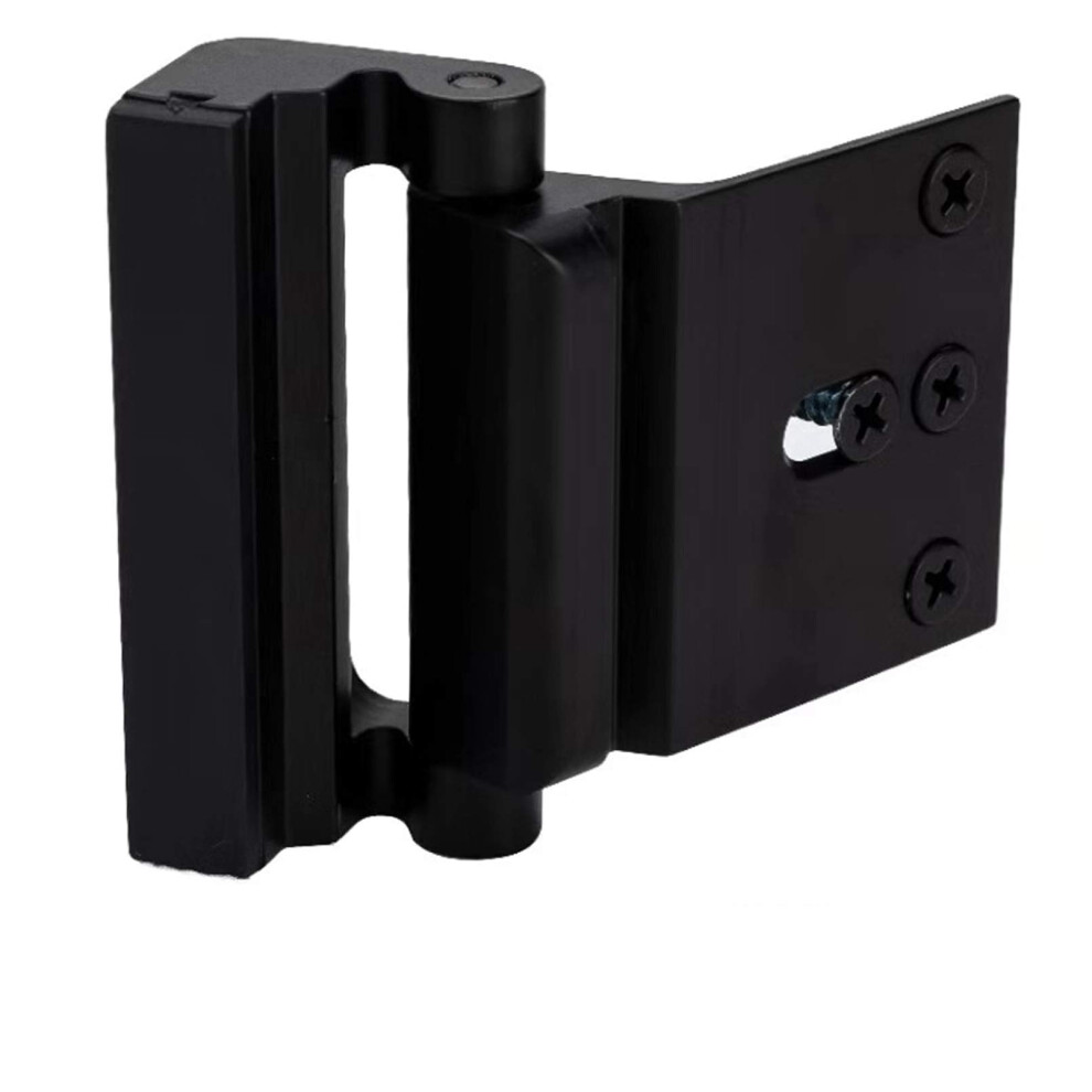 Door Reinforcement Lock With 4 Screws Home Security Door Lock Stop For Toddler Childproof Door Lock Night Lock Withstand 800 Lbs Black 782855997086