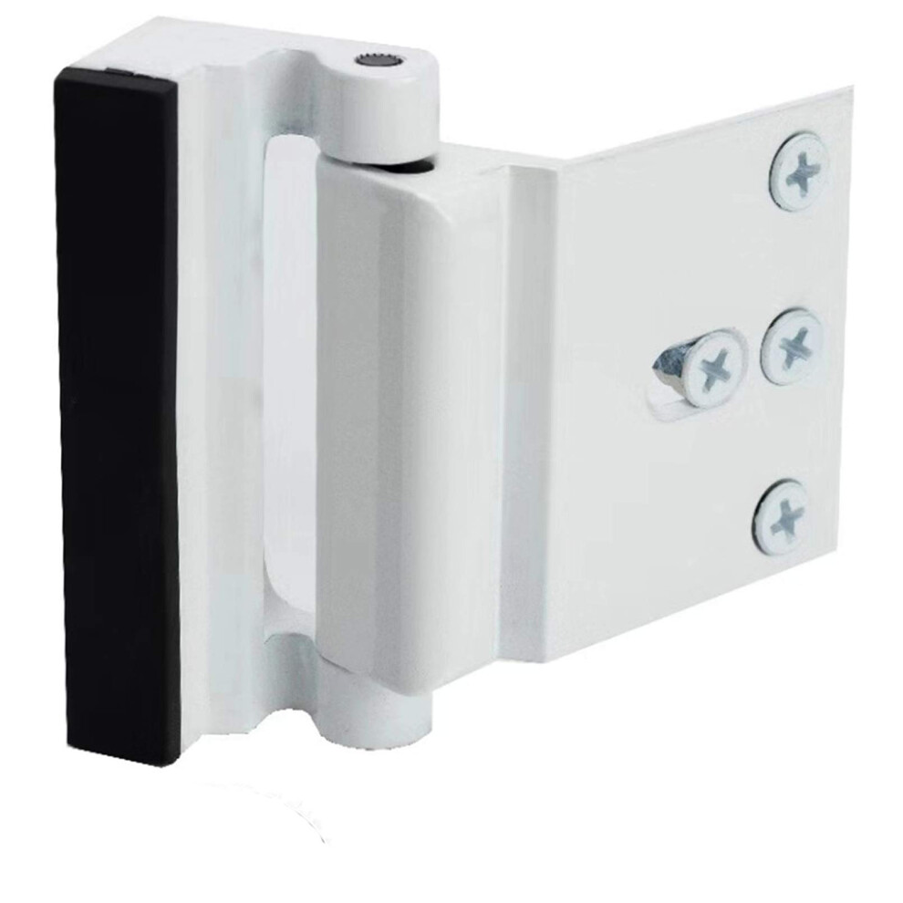 Door Reinforcement Lock With 4 Screws Home Security Door Lock Stop For Toddler Childproof Door Lock Night Lock Withstand 800 Lbs White 782855997109