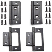 SDTC Tech 4-Pack Dobradiças Sem Mortasa para Móveis, 2 x 0.9 Pol., Preto