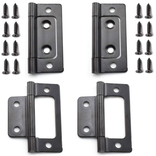SDTC Tech 4-Pack Dobradiças Sem Mortasa para Móveis, 2 x 0.9 Pol., Preto