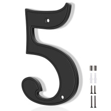 Huisnummers 5 Emotionlite huisadresnummers zwart grote moderne huisnummers voor buiten metalen brievenbusnummer 5"""" zinklegering stijl